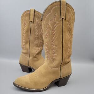 Womens Brown Texas Brand Cowboy Suede Boots 4906 Size 8.5 M Made In USA 🇺🇸